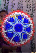 Philippines Christmas Capiz Parol Lantern Star USA Design 1 (Tala) - Red / White / Blue LED Show - Size 24" / 2 KG / 110 V (USA1)