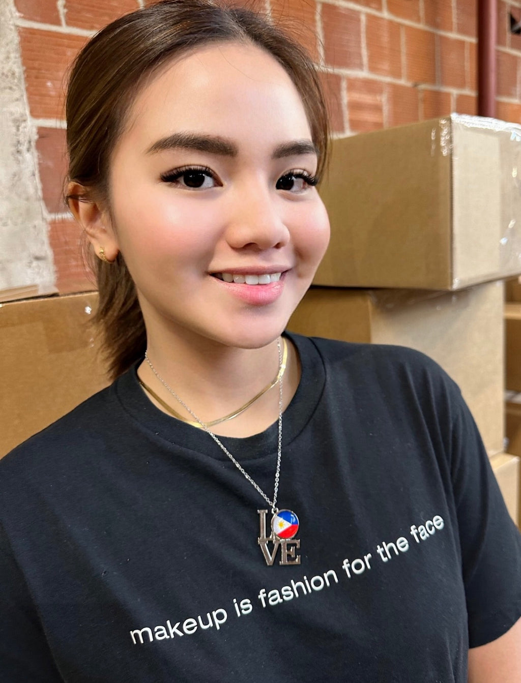 Philippine Flag "LOVE" Letter Pendant Necklace Jewelry - High Quality Zinc Alloy - 36x29.5 mm - 35 G