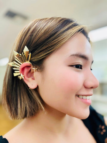 Philippine Sun Star Earring Ear Cuff Gold Jewelry - 50 G