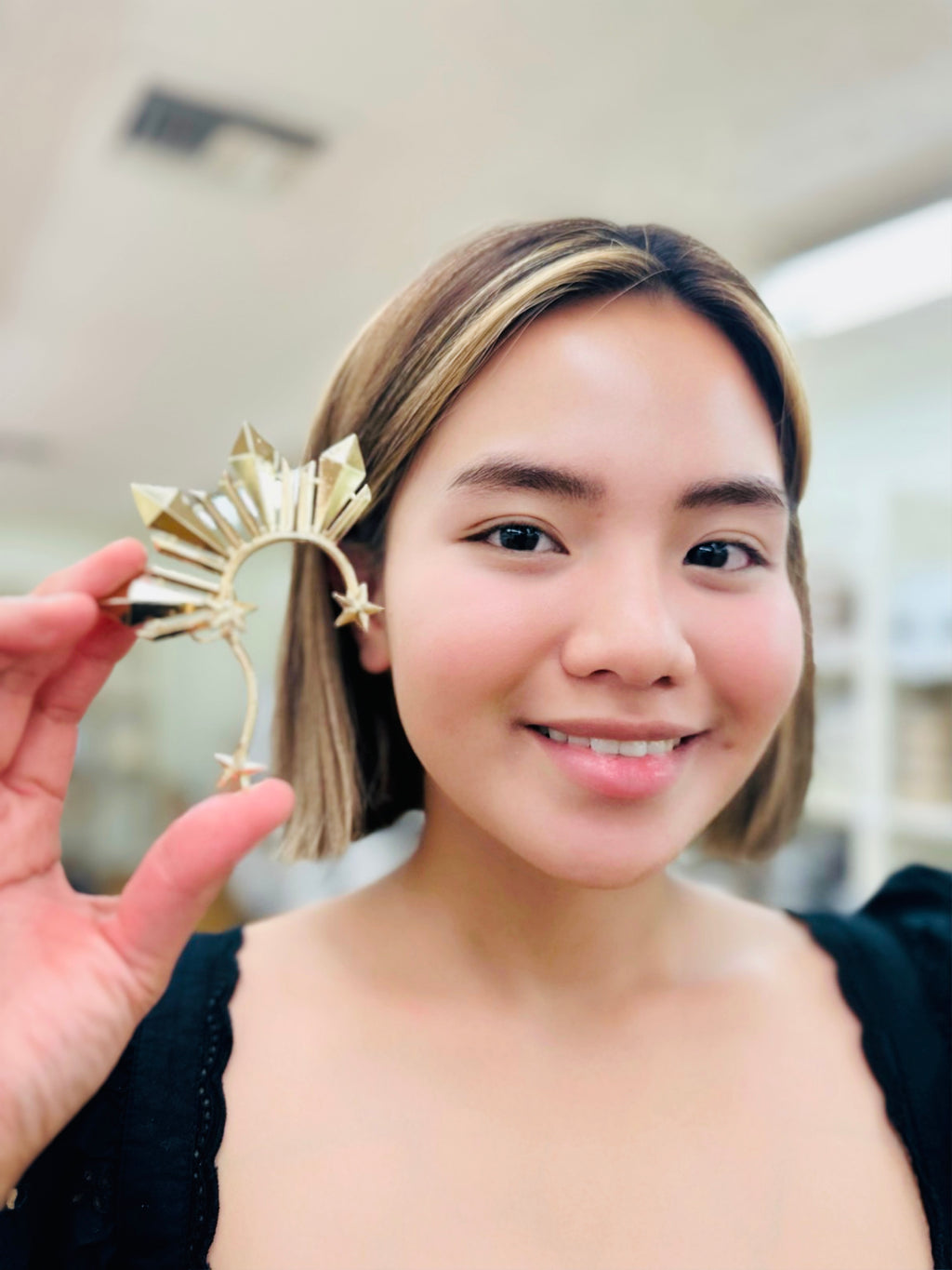 Philippine Sun Star Earring Ear Cuff Gold Jewelry - 50 G