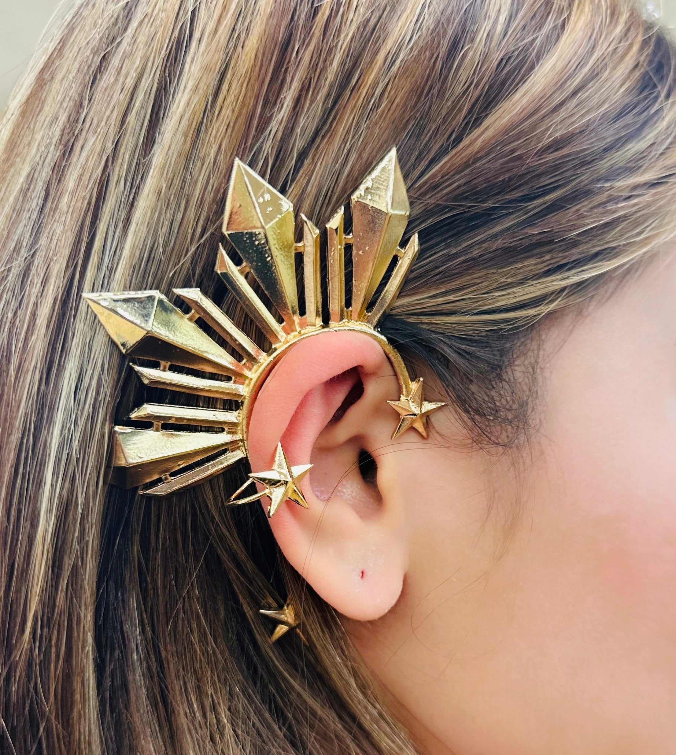 Philippine Sun Star Earring Ear Cuff Gold Jewelry - 50 G