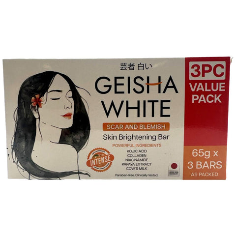 Geisha White - INTENSE - Scar and Blemish - Soap Bar - 3 Pack - 195 G