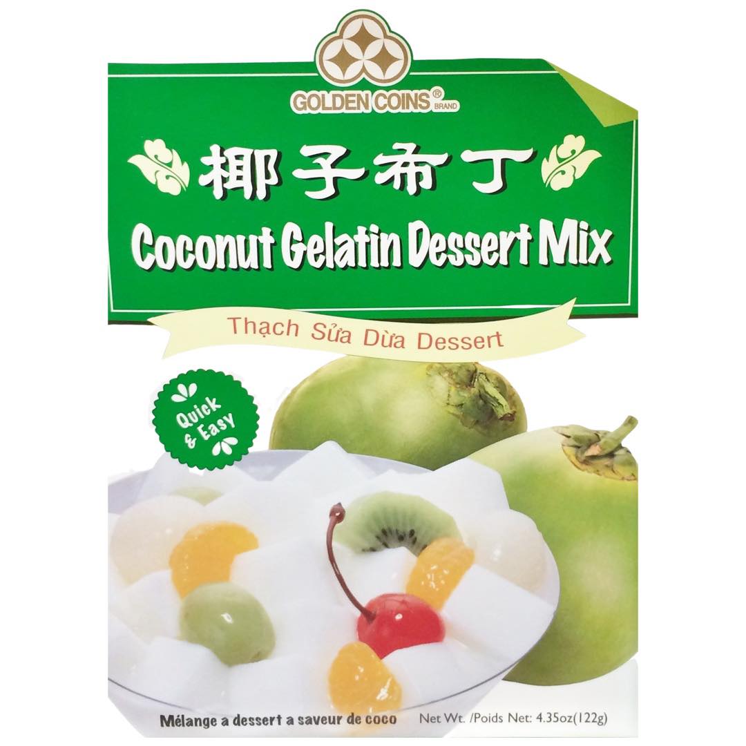 Golden Coins - Coconut Gelatin Dessert Mix - 4.35 OZ