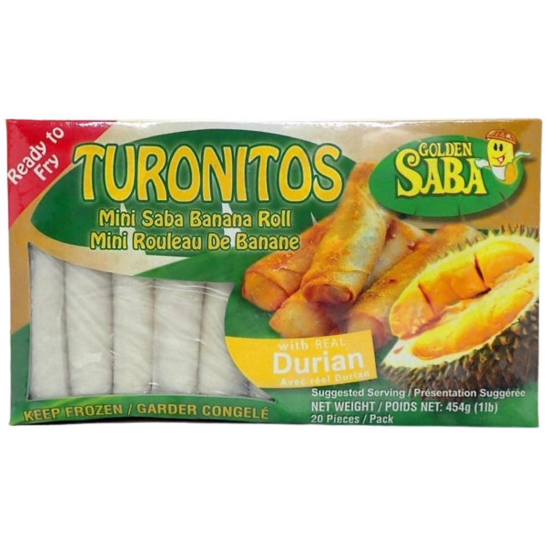 Golden Saba - Turonitos - Mini Saba Banana Roll - with Real Durian - 1 LB