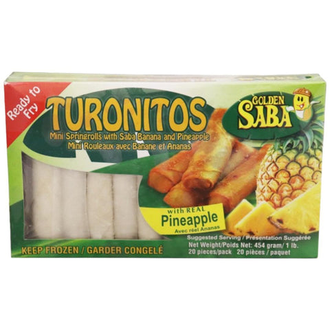 Golden Saba - Turonitos - Mini Saba Banana Roll - with Real Pineapple - 1 LB