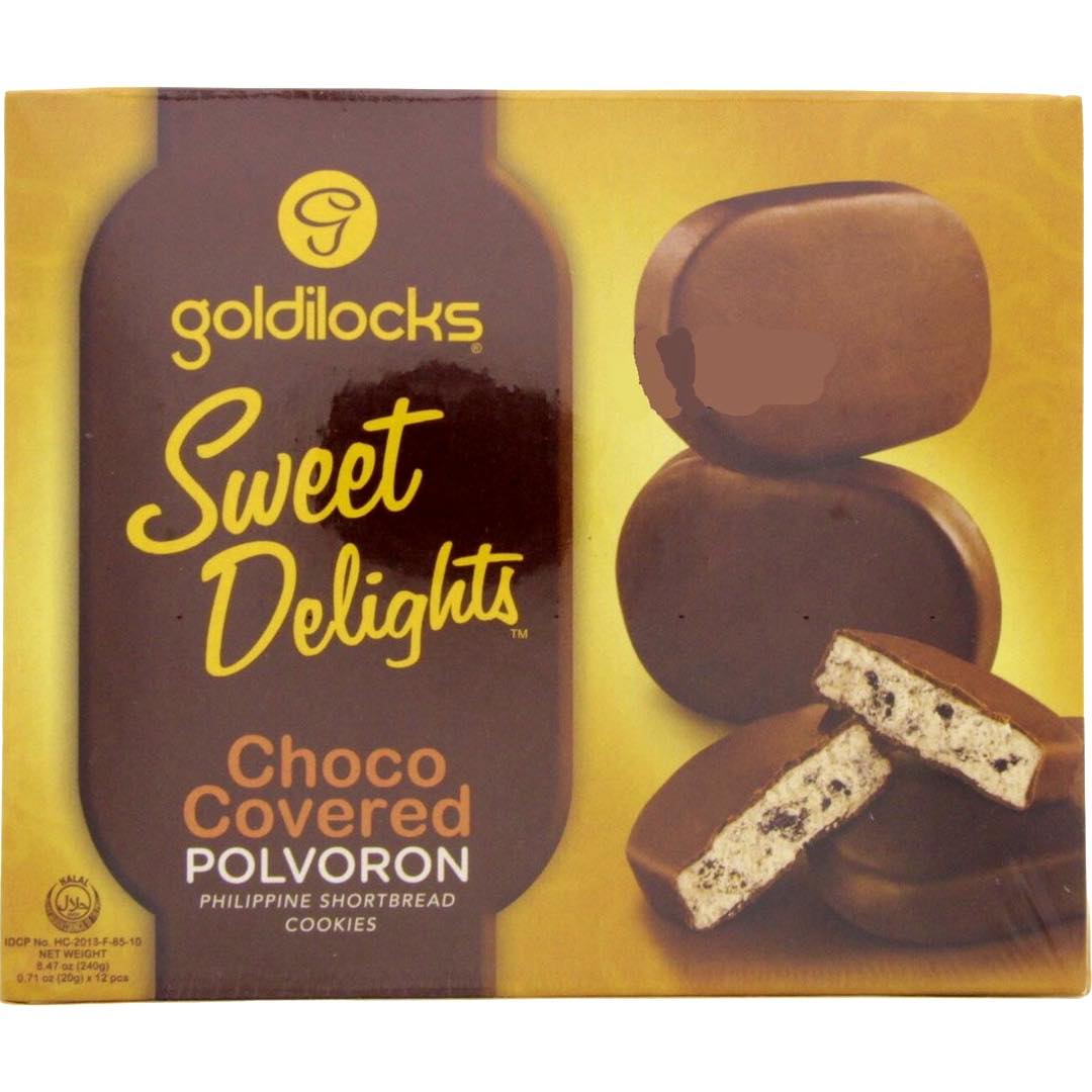 Goldilocks - Sweet Delights - Choco Covered - Polvoron - Philippine Shortbread Cookies - 12 Pieces - 9.71 OZ