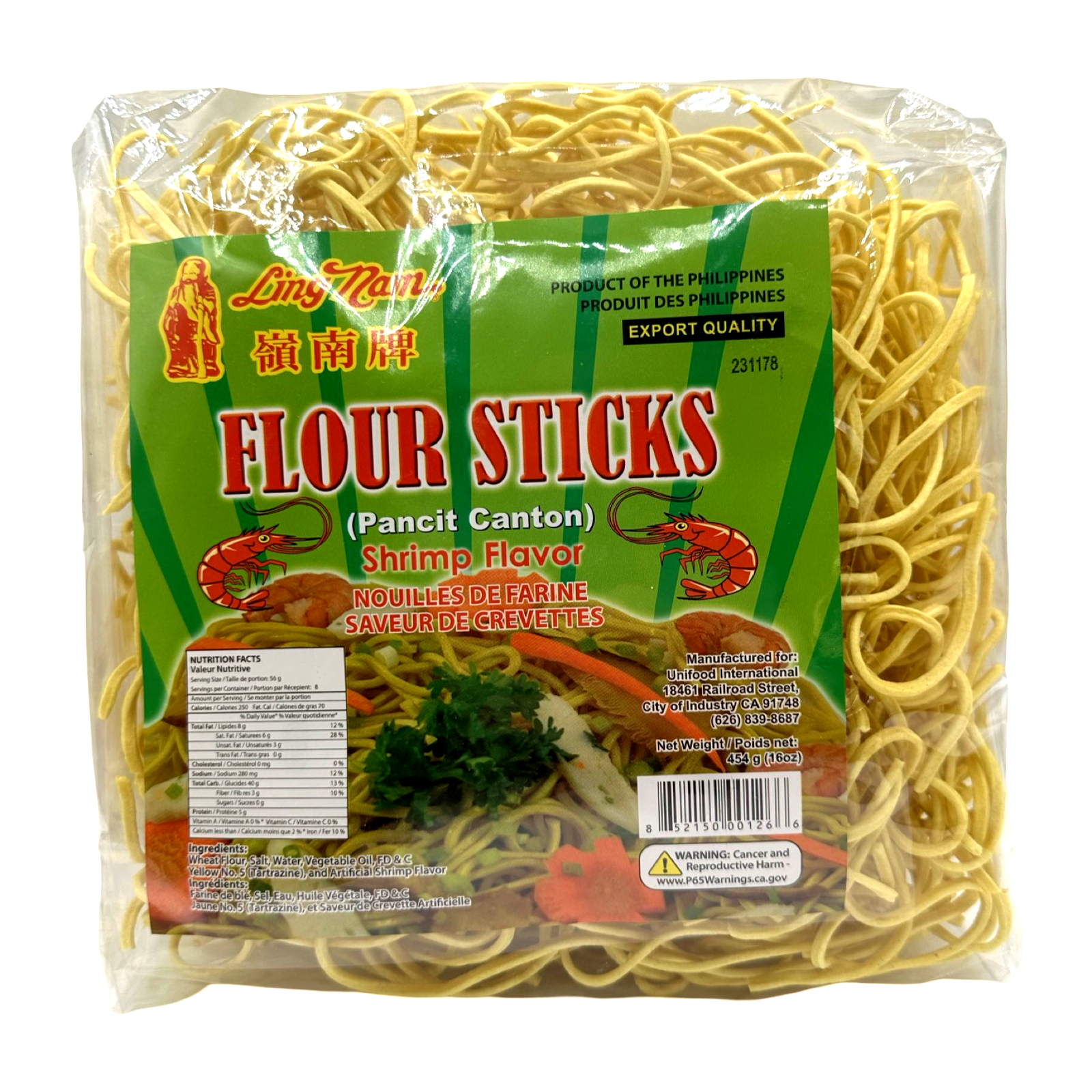 Ling Nam - Flour Sticks (Pancit Canton) Shrimp Flavor  - 16 OZ