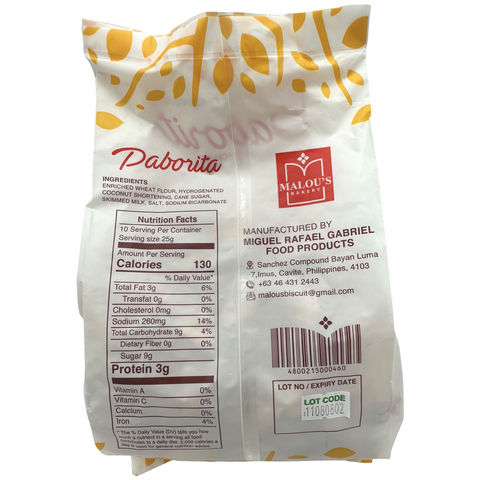 Malou's - Special Paborita - Round Crackers - 250 G