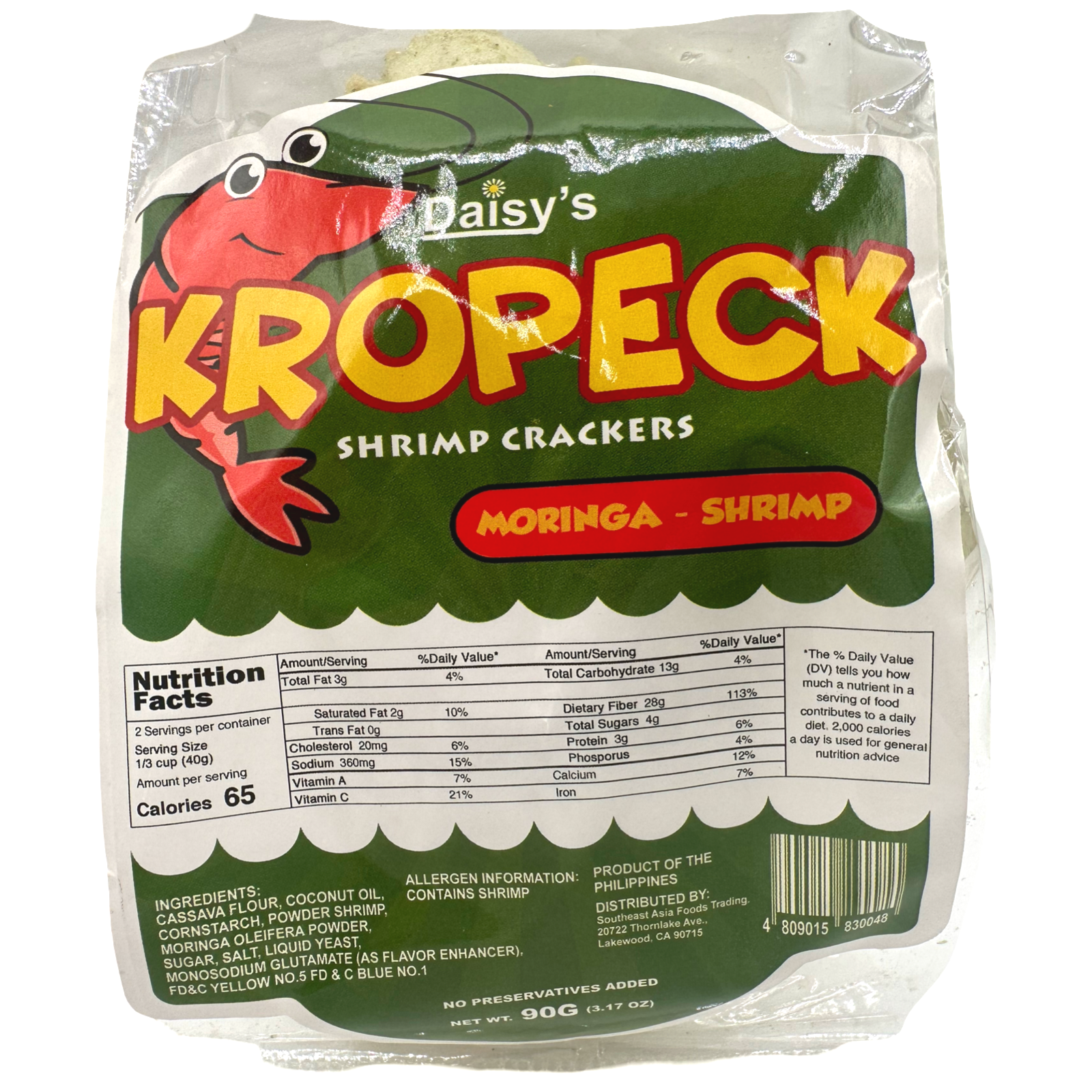 Daisy's Kropeck - Shrimp Crackers - Malunggay Flavor - 90 G