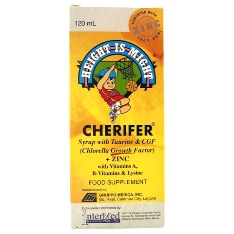 Cherifer - Syrup with Taurine and CGF - Chlorella Growth Factor - ZINC - 120 ML