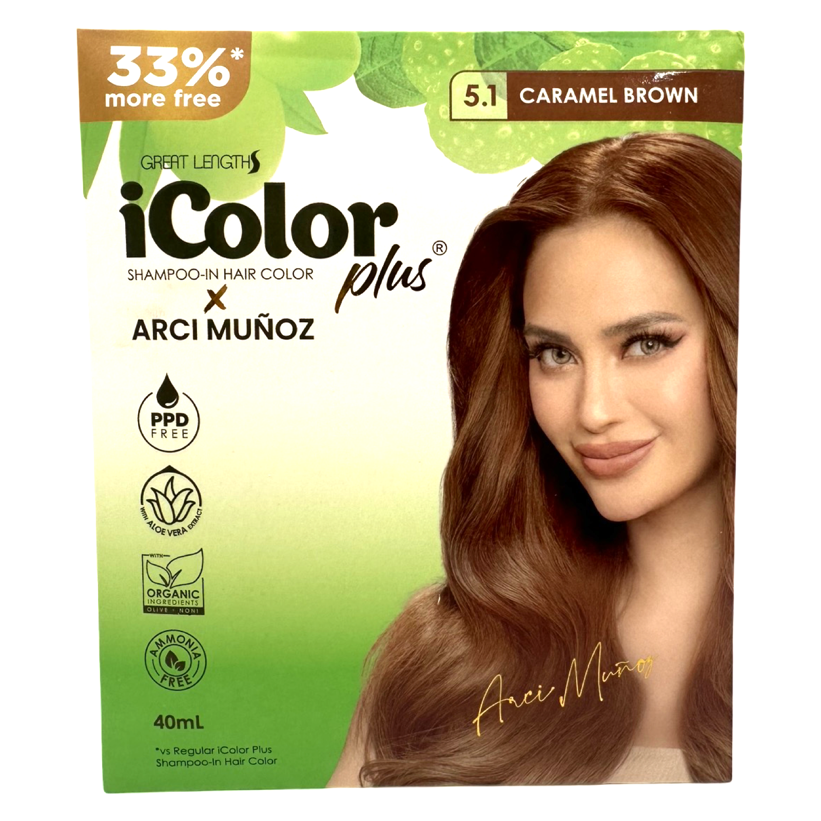 iColor Plus - Shampoo-In Hair Color - Caramel Brown- 40 ML