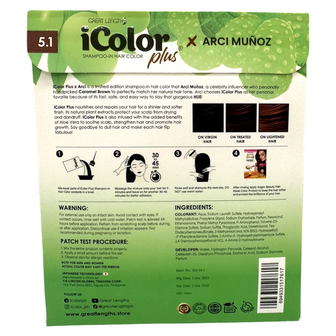 iColor Plus - Shampoo-In Hair Color - Caramel Brown- 40 ML