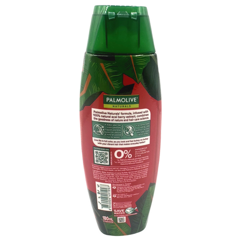 Palmolive Naturals - Shampoo and Conditioner - Vibrant Color - Acai Berry - Color Treated Hair (MAROON) - 180 ML