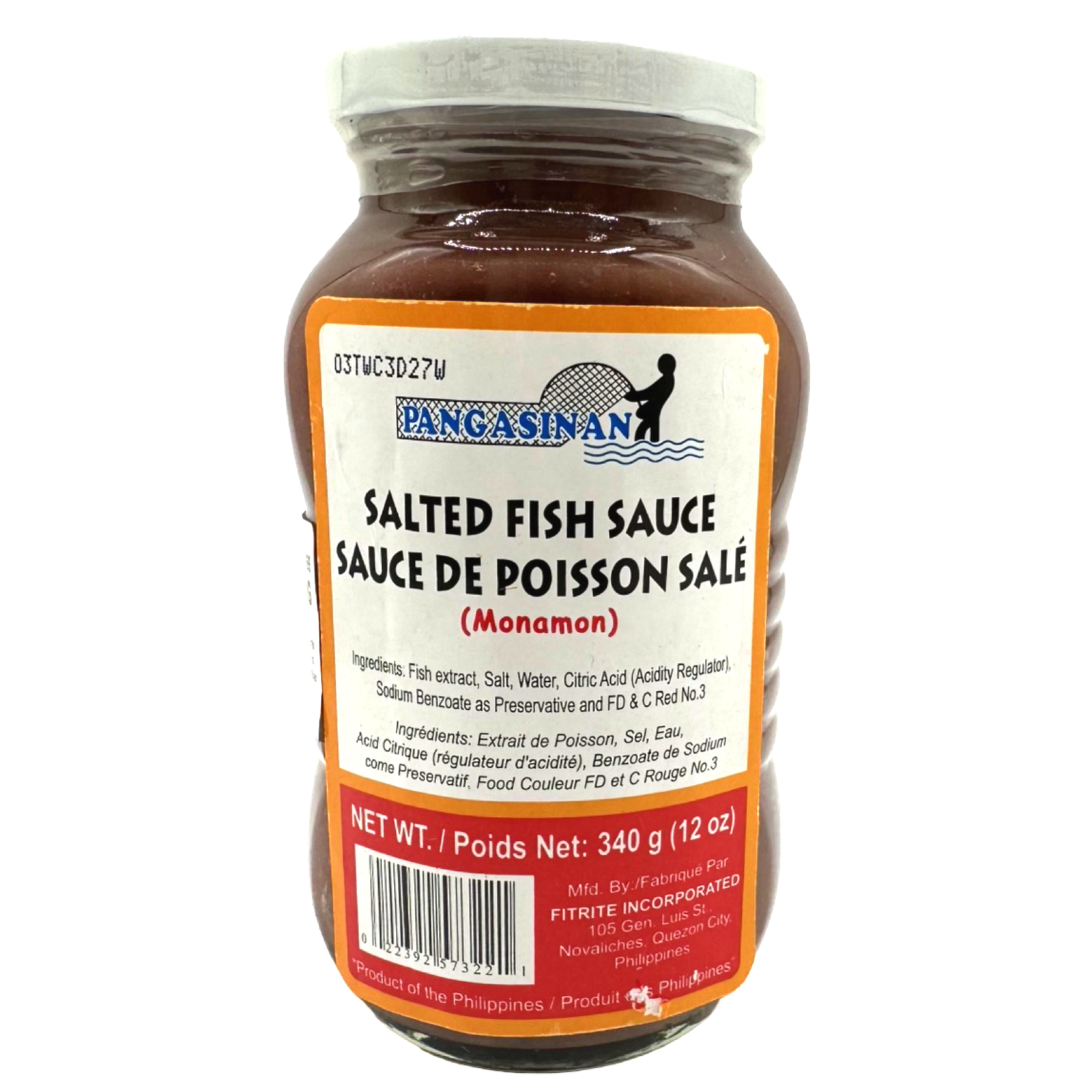 Pangasinan - Salted Fish Sauce - Monamon - 12 OZ