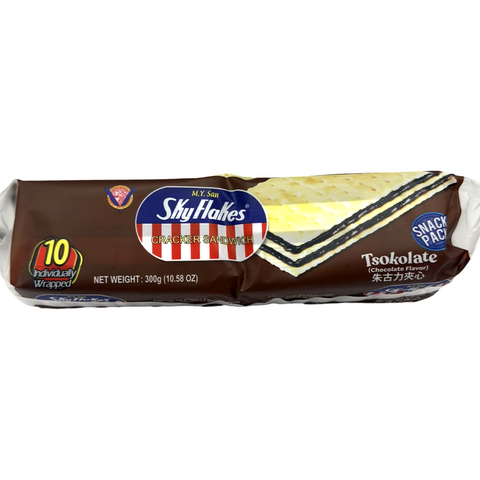 M.Y. San - Skyflakes Cracker Sandwich - Chocolate Flavored Filling - 10 Pack - 300 G