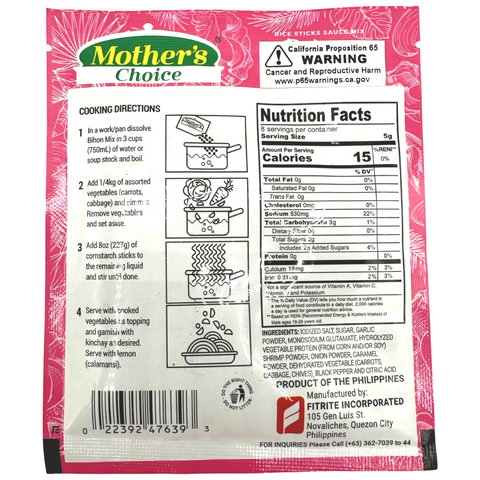 Mother's Choice - Rice Sticks Sauce Mix - Pang Pancit Bihon Mix - 1.4 OZ