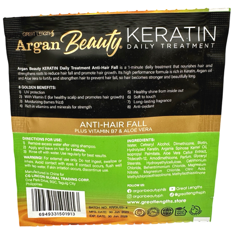 Argan Beauty - Keratin - Anti- Hair Fall - Sachet - 20 ML