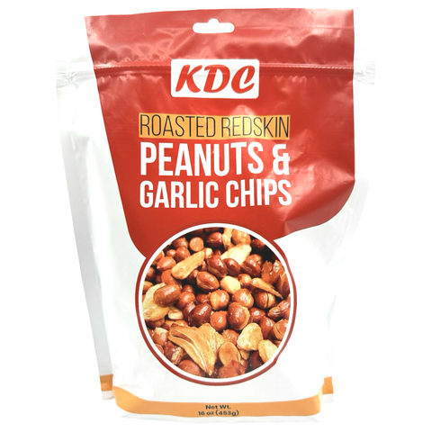 KDC - Roasted Red Skin Peanuts & Garlic Chips - 16 OZ