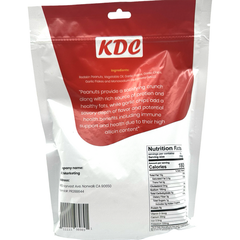 KDC - Roasted Red Skin Peanuts & Garlic Chips - 16 OZ