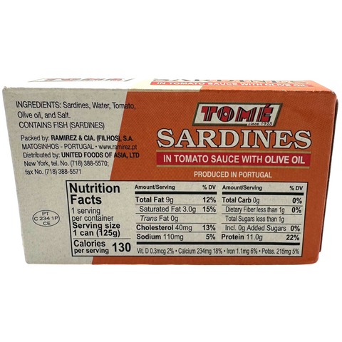 Tome - Sardines in Tomato Sauce with Olive Oil - 125 G