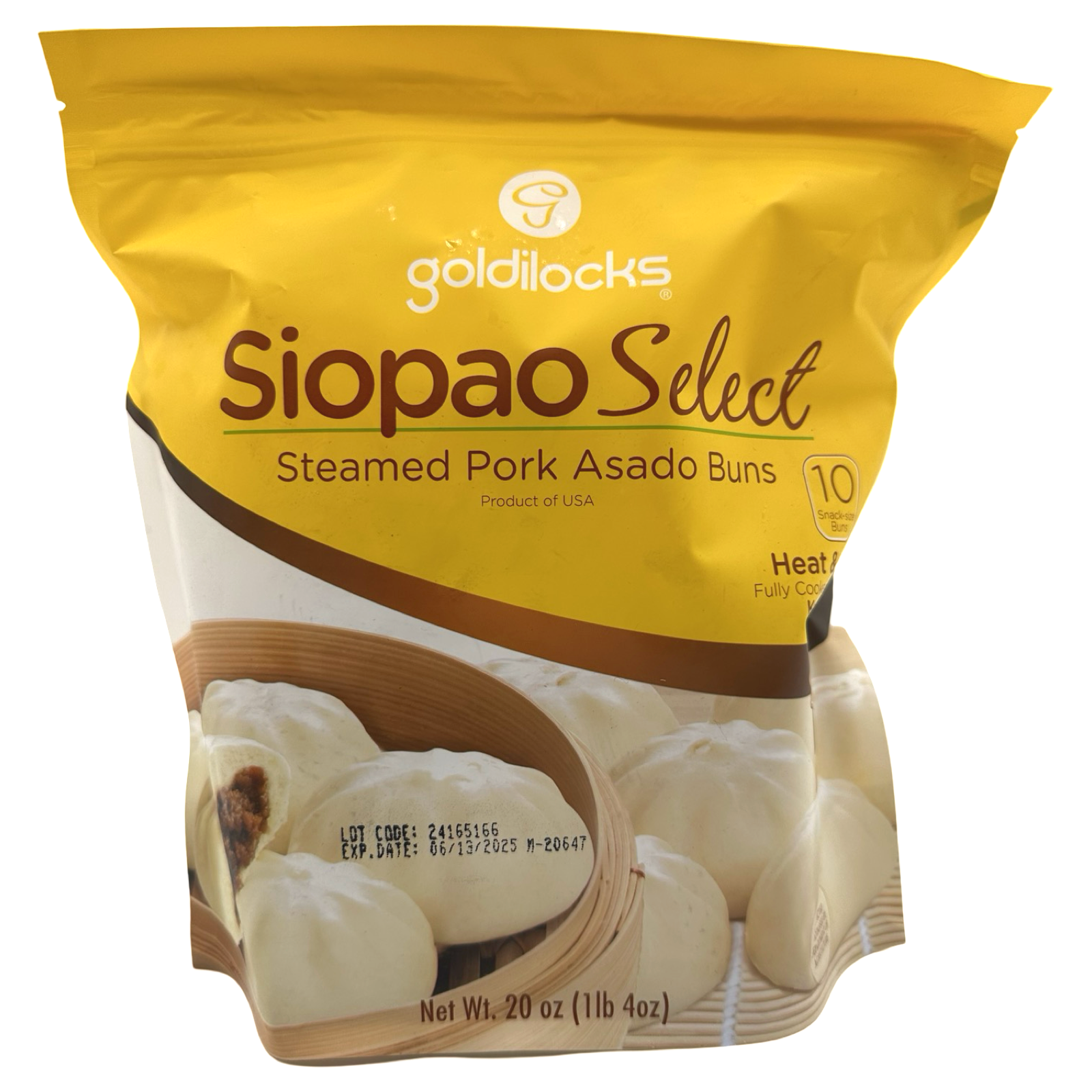 Goldilocks - Pork Siopao - (Steamed Pork Asado Buns) - 10 PCS