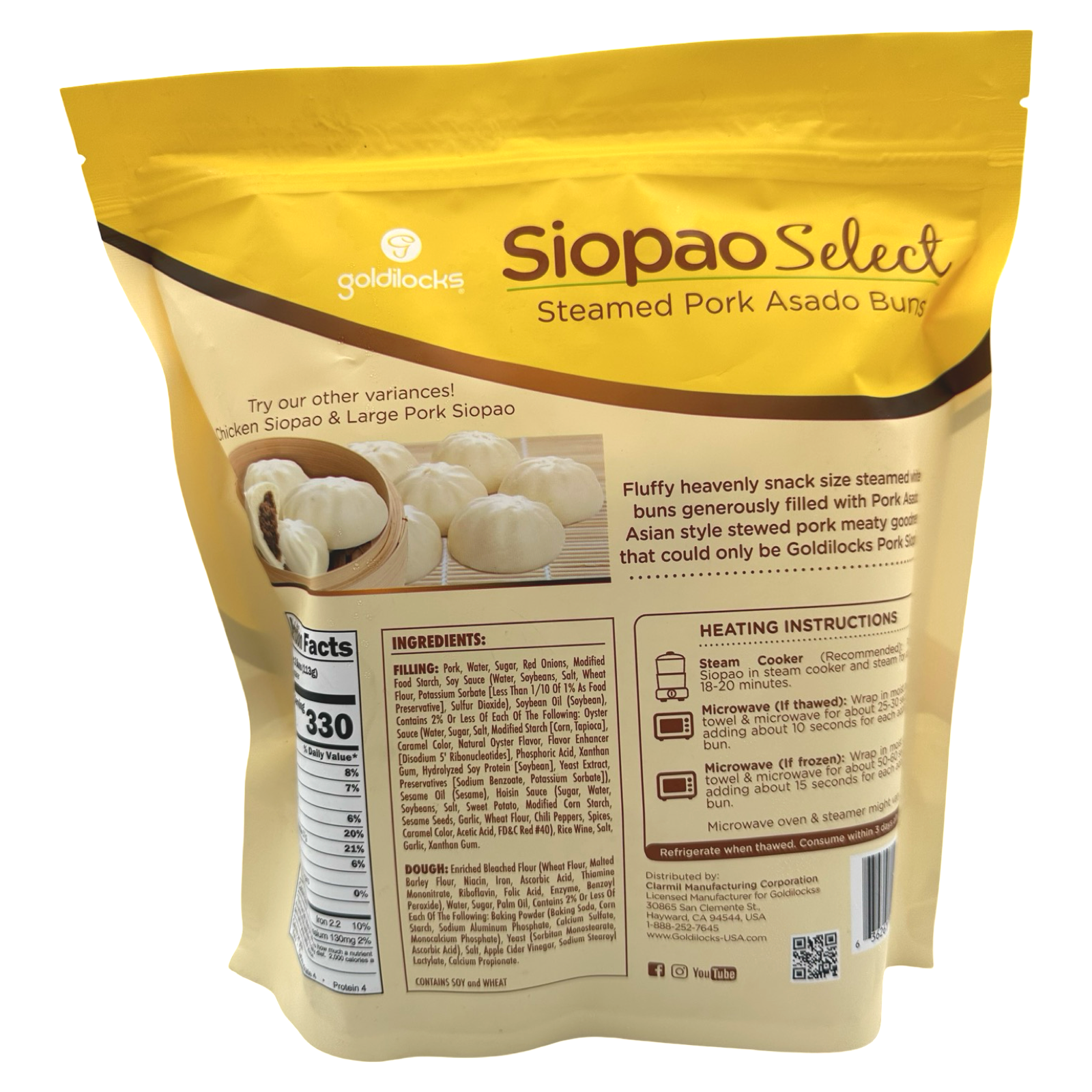 Goldilocks - Pork Siopao - (Steamed Pork Asado Buns) - 10 PCS