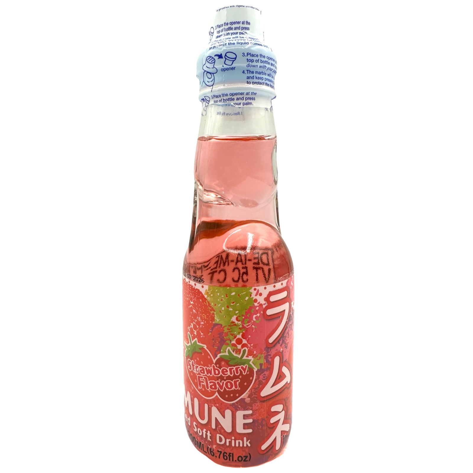 Mizuhu Ramune - Strawberry Carbonated Soft Drink - 200 ML