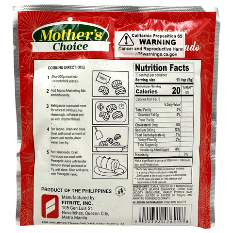 Mother's Choice - Marinating Mix - Tocino / Hamonado - 3.5 OZ