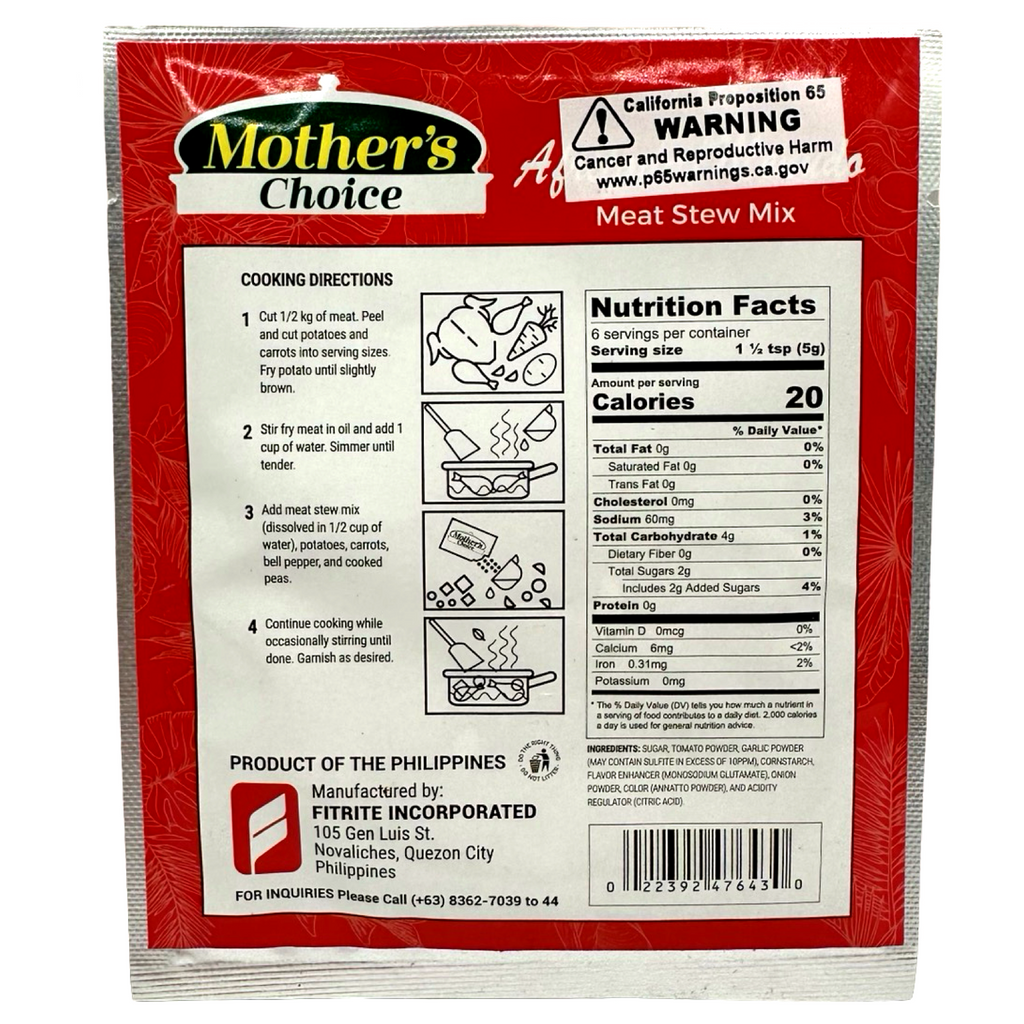 Mother's Choice - Meat Stew Mix - Afritada / Menudo - 1.05 OZ