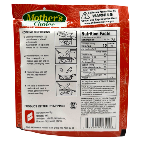 Mother's Choice - Stew Seasoning Mix (Adobo) - 1.7 OZ