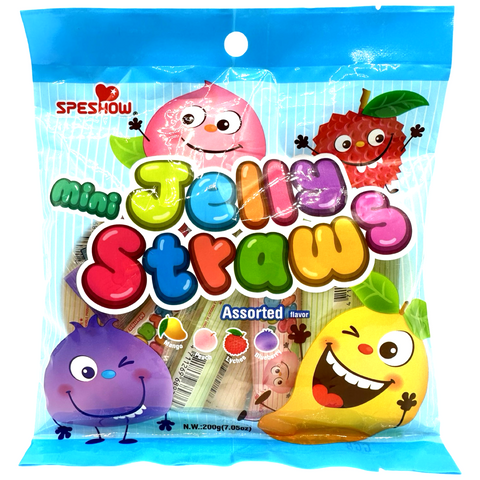 ABC - Speshow - Mini Jelly Straw - Assorted Flavor - 200 G ( BLUE)