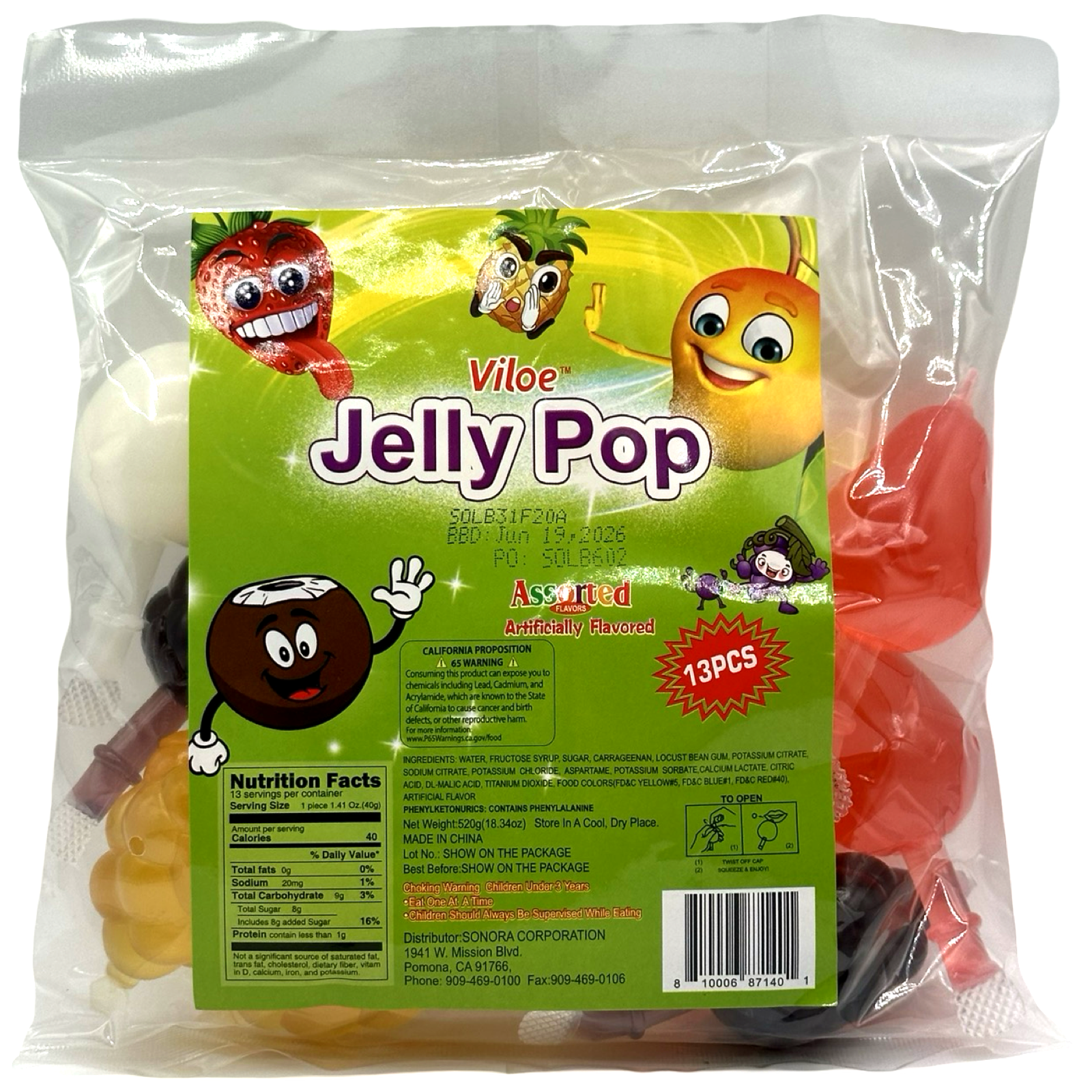 Viloe - Jelly Pop - Assorted - 13 Pieces - 520 G