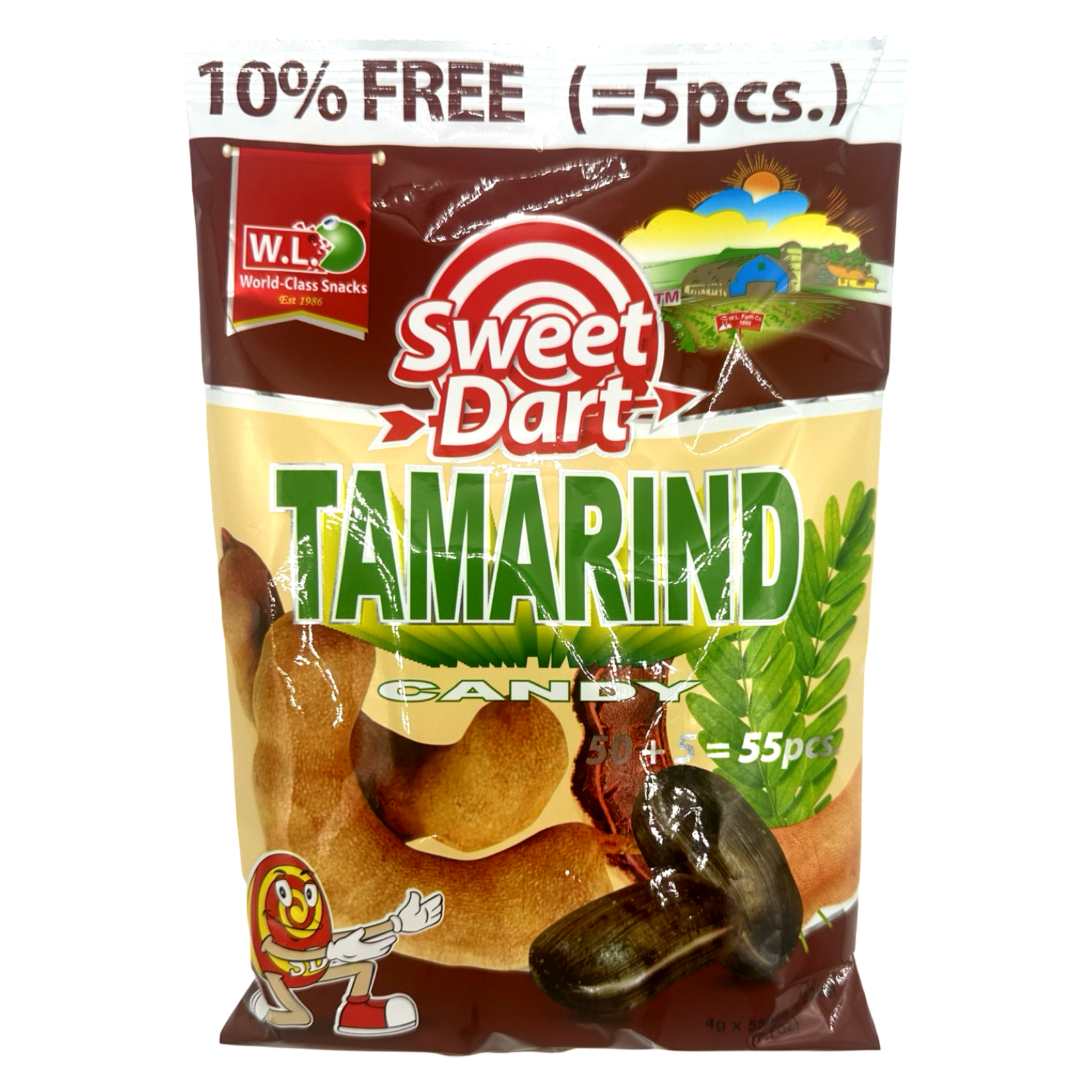 W.L. Foods - Sweet Dart - Tamarind Candy (55 pcs) - 220 G