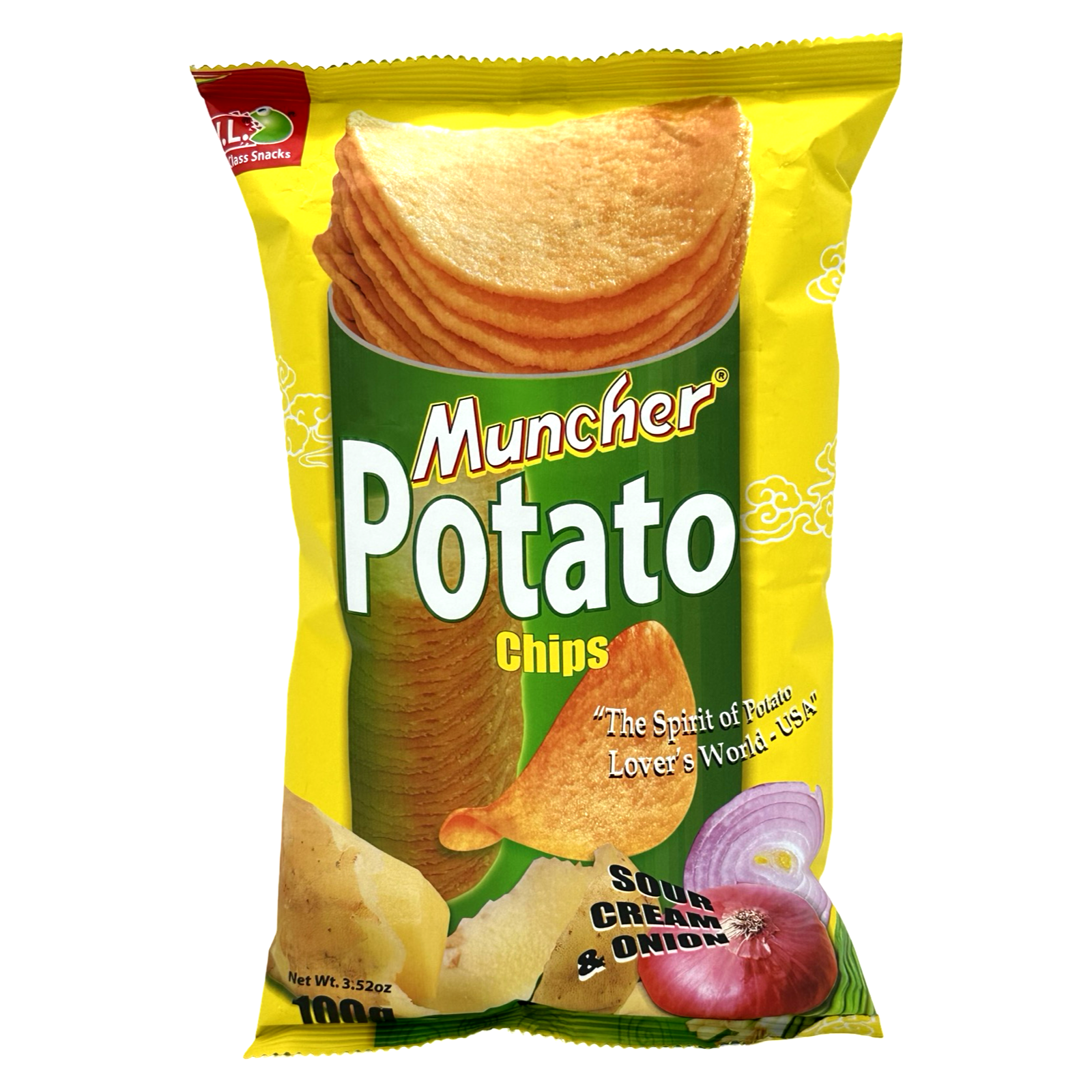 W.L. Foods - Muncher Potato Chips - Sour Cream & Onion - 100 G