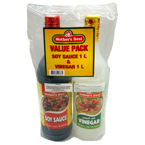 Mother's Best - Value Pack - Soy Sauce 1L & Vinegar 1L - 2 Liters