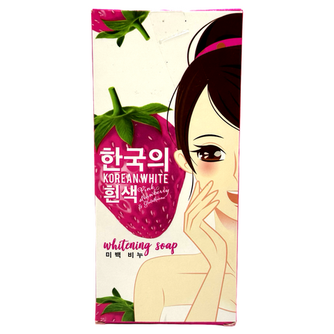 Korean White - Strawberry & Glutathione Soap (Pink) - 3x90g