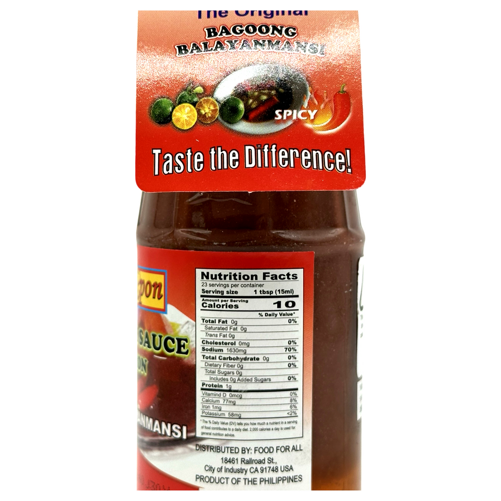 Marka Hipon - Salted Fish Sauce with Lemon - Balayanmansi - Spicy - 12 OZ