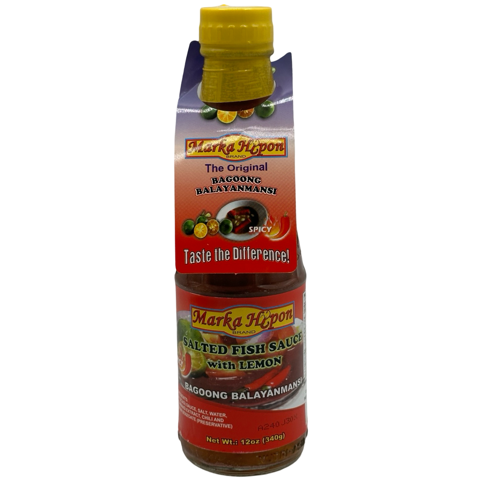 Marka Hipon - Salted Fish Sauce with Lemon - Balayanmansi - Spicy - 12 OZ