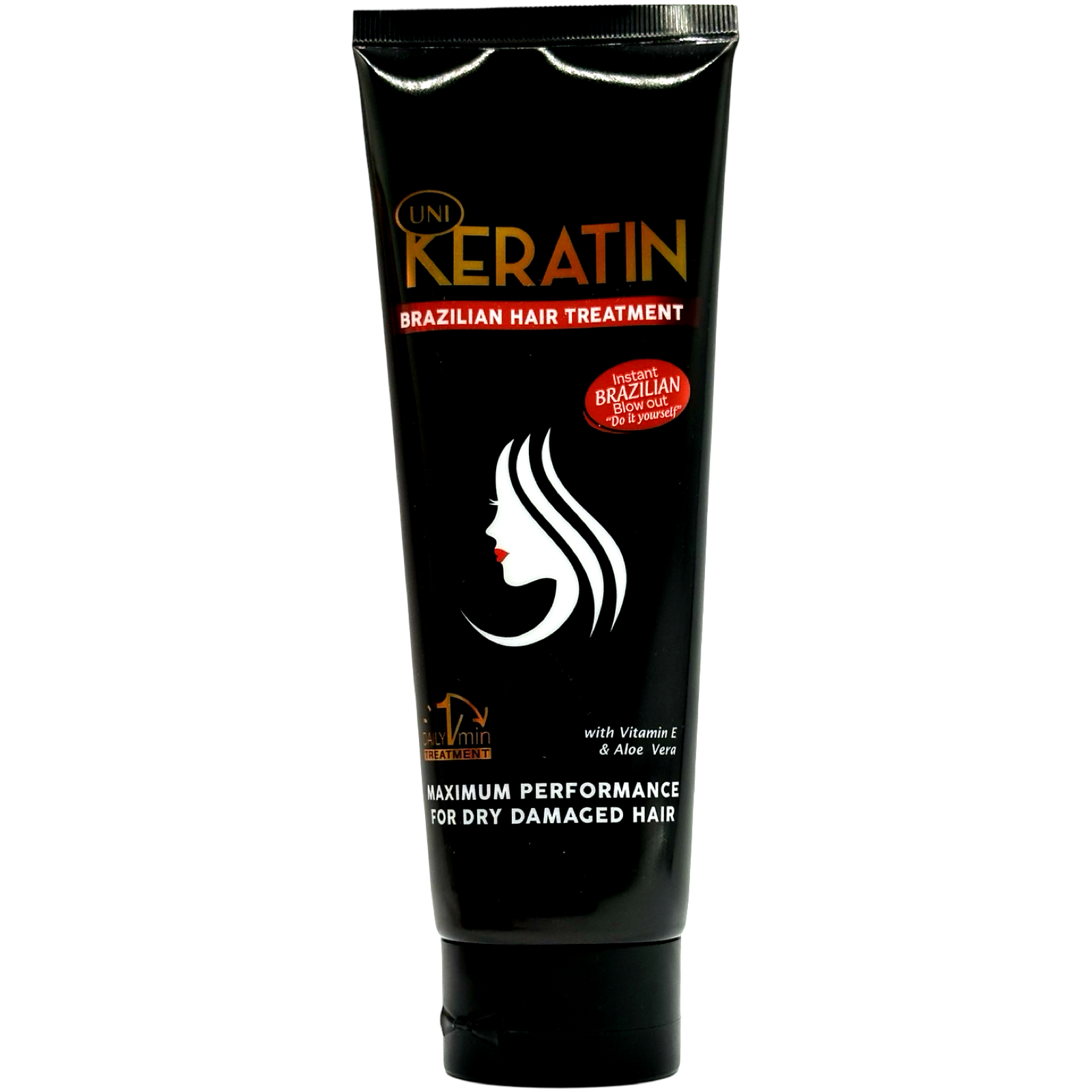 UNI - Keratin Brazilian Hair Treatment - with Vitamin E and Aloe Vera (BLACK) - 200 G