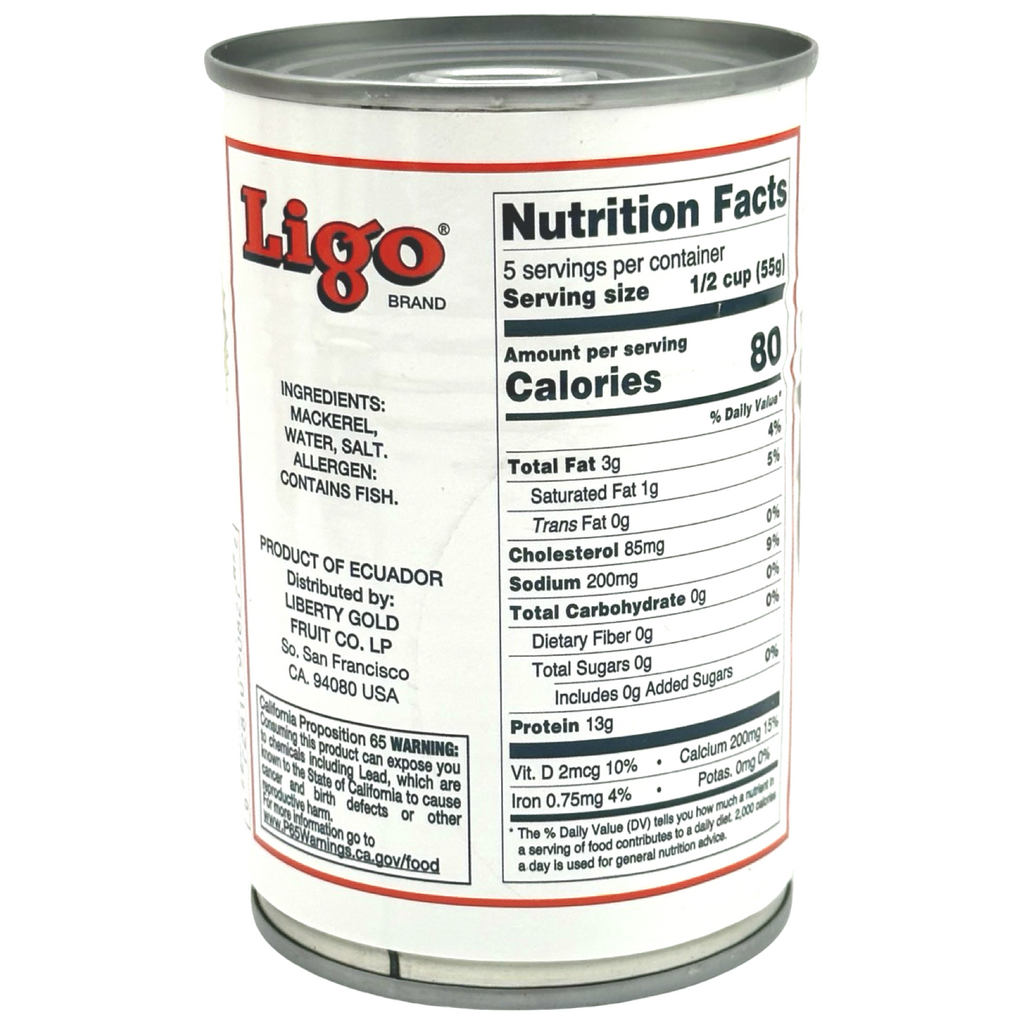 Ligo -  Mackerel in Water with Salt - 15 OZ (BIG)