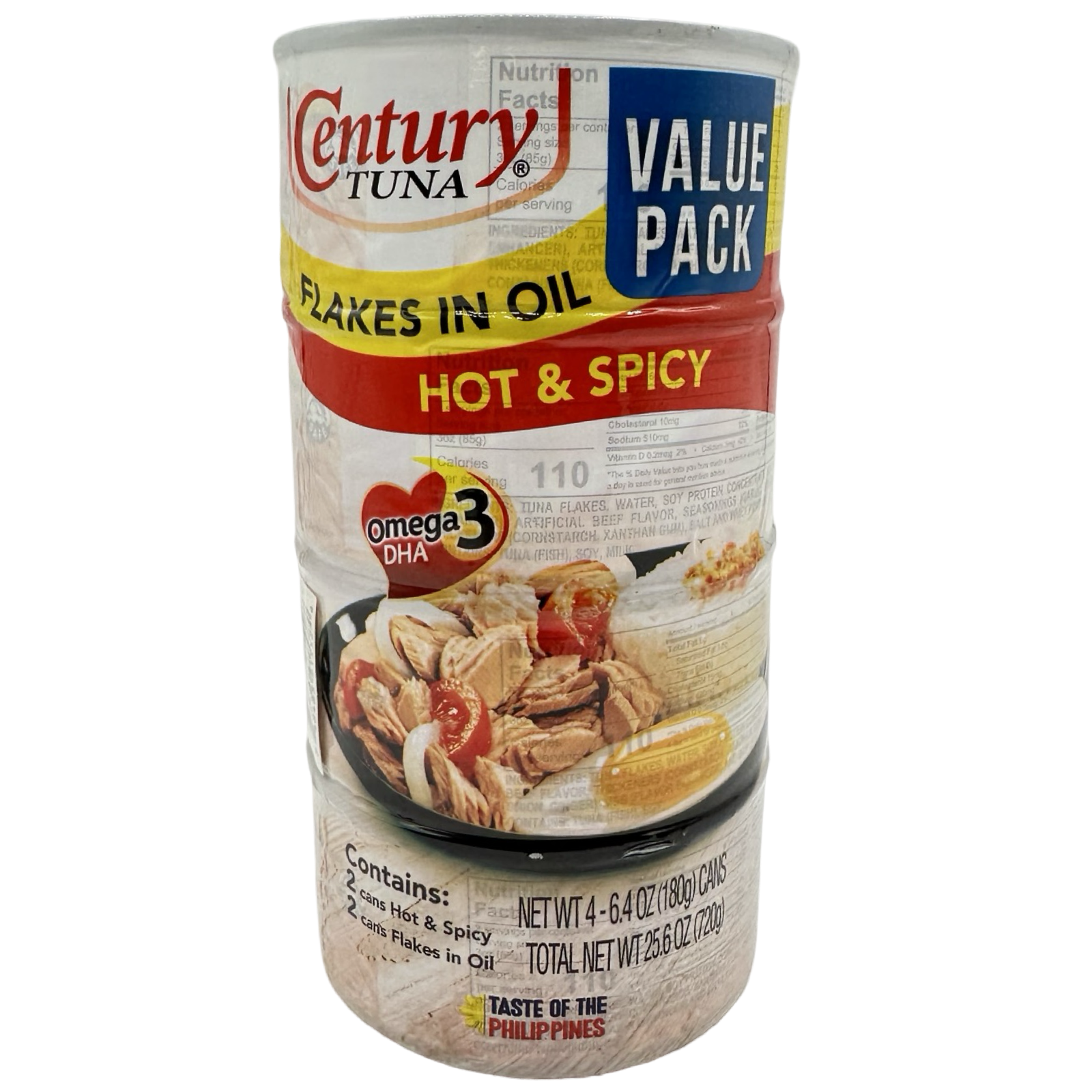 Century Tuna - Value Pack - (2) Flakes in Oil (2) Hot & Spicy - 720 G