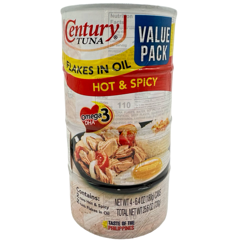 Century Tuna - Value Pack - (2) Flakes in Oil (2) Hot & Spicy - 720 G