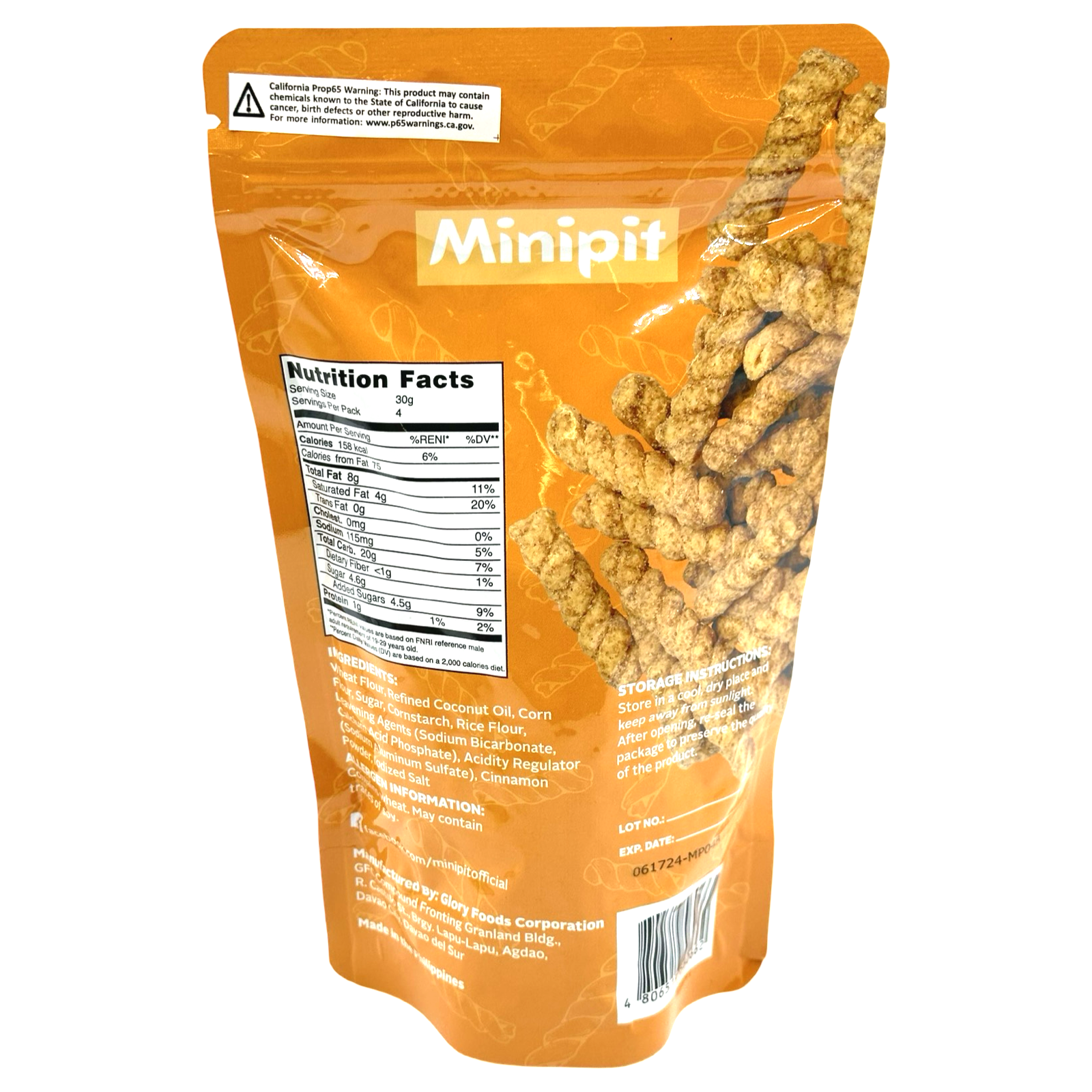 Minipit - Mini Pilipit Snack - Cinnamon - 120 G
