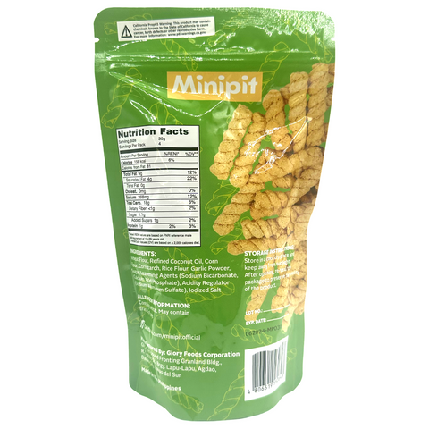 Minipit - Mini Pilipit Snack - Garlic - 120 G