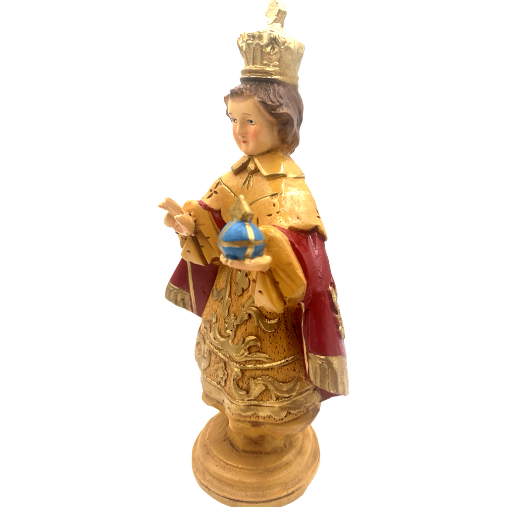 Sto. Niño Praga 8" Religious Statue Figurine - Philippine Handicrafts - Red- 12.5 inches x 7 inches