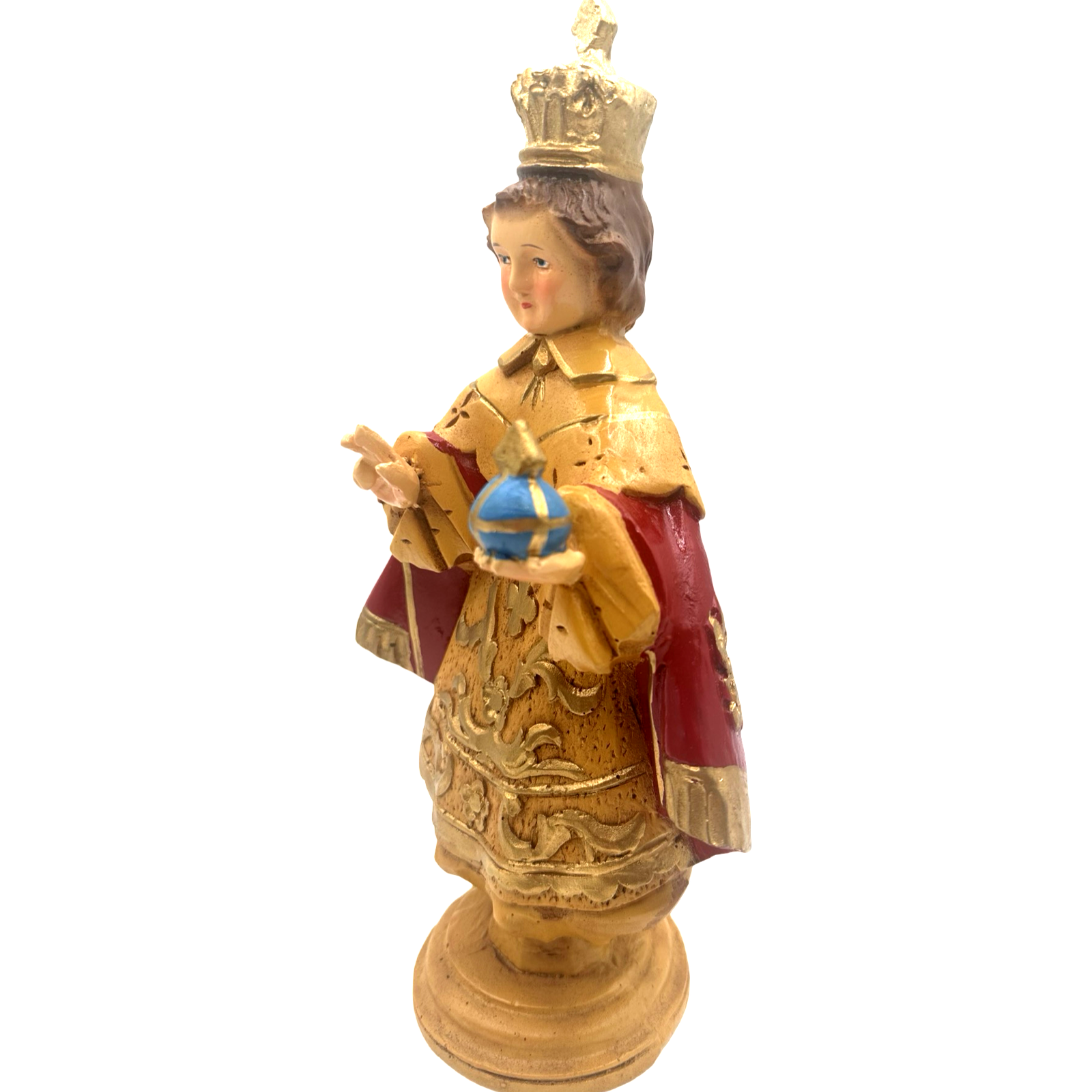Sto. Niño Praga 8" Religious Statue Figurine - Philippine Handicrafts - Red- 12.5 inches x 7 inches