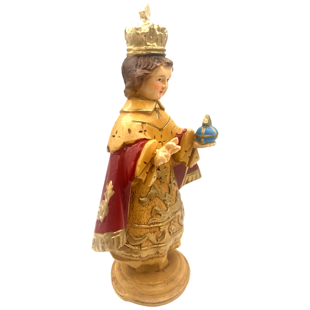 Sto. Niño Praga 6" Religious Statue Figurine - Philippine Handicrafts - Red - 10.5 inches x 6 inches