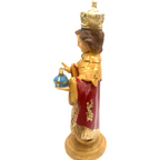 Sto. Niño Praga 8" Religious Statue Figurine - Philippine Handicrafts - Red- 12.5 inches x 7 inches