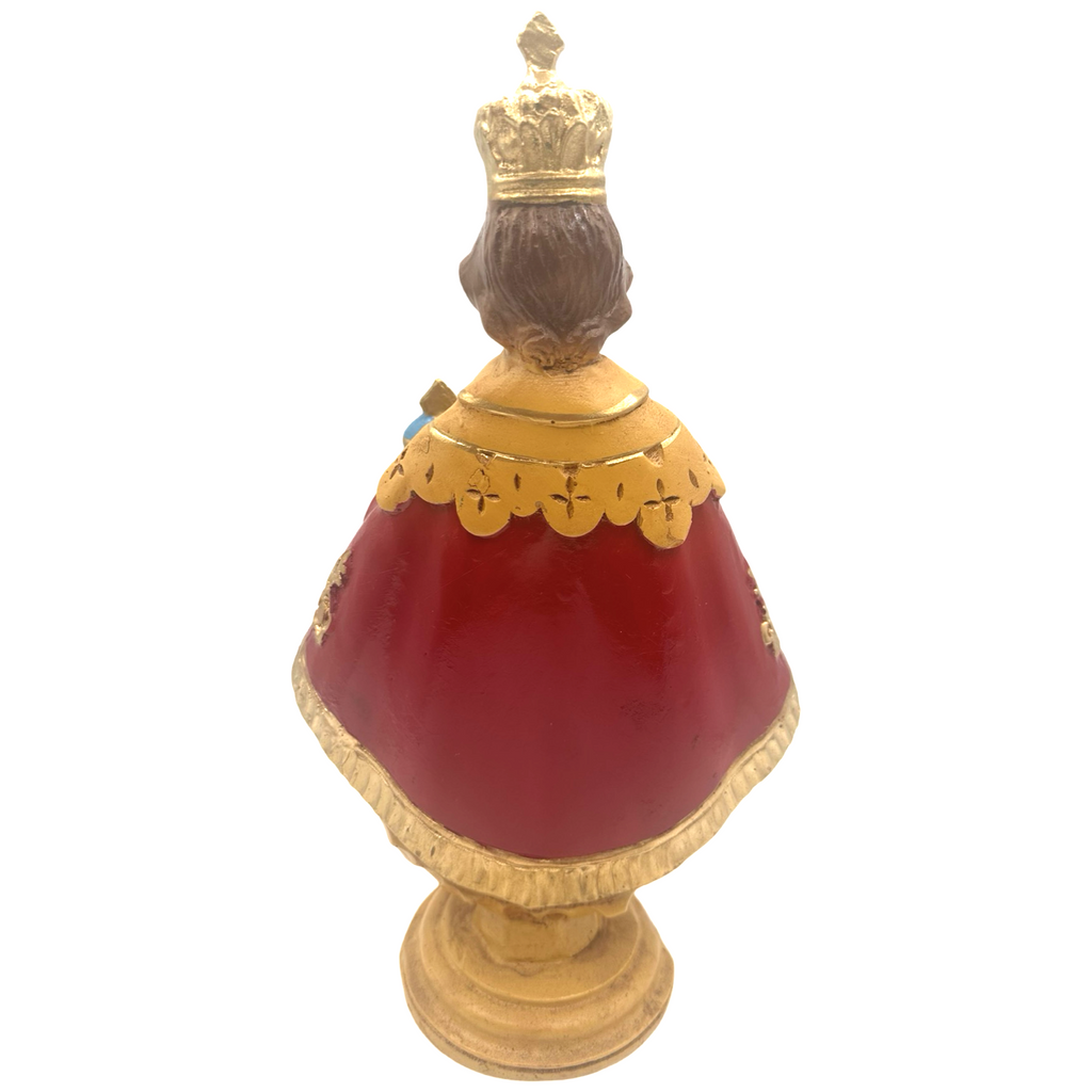 Sto. Niño Praga 8" Religious Statue Figurine - Philippine Handicrafts - Red- 12.5 inches x 7 inches