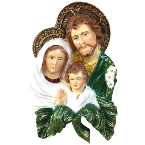 Holy Family Hang Religious Statue Figurine - Philippine Handicrafts - 14 inches x 9 inches